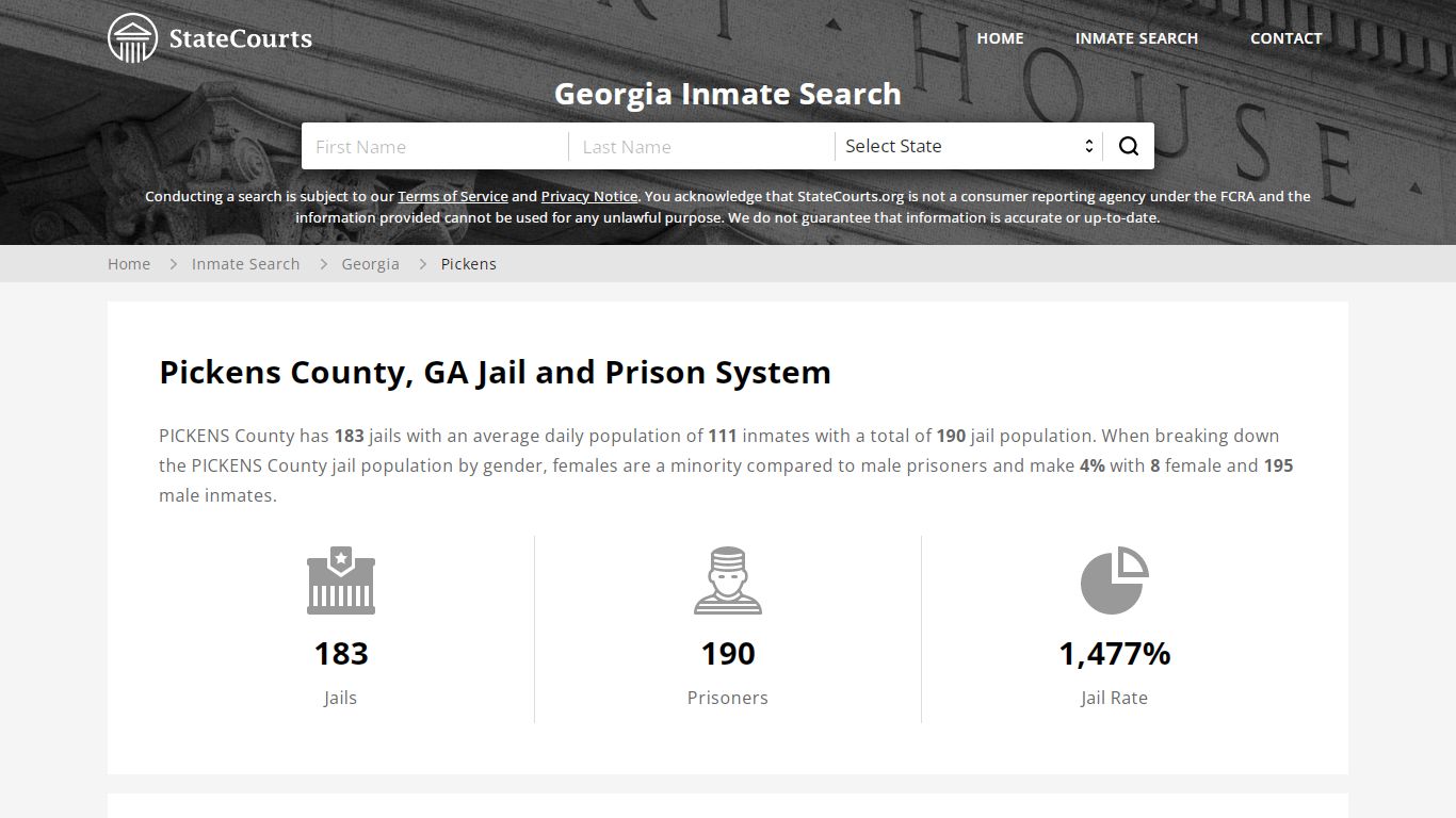 Pickens County, GA Inmate Search - StateCourts