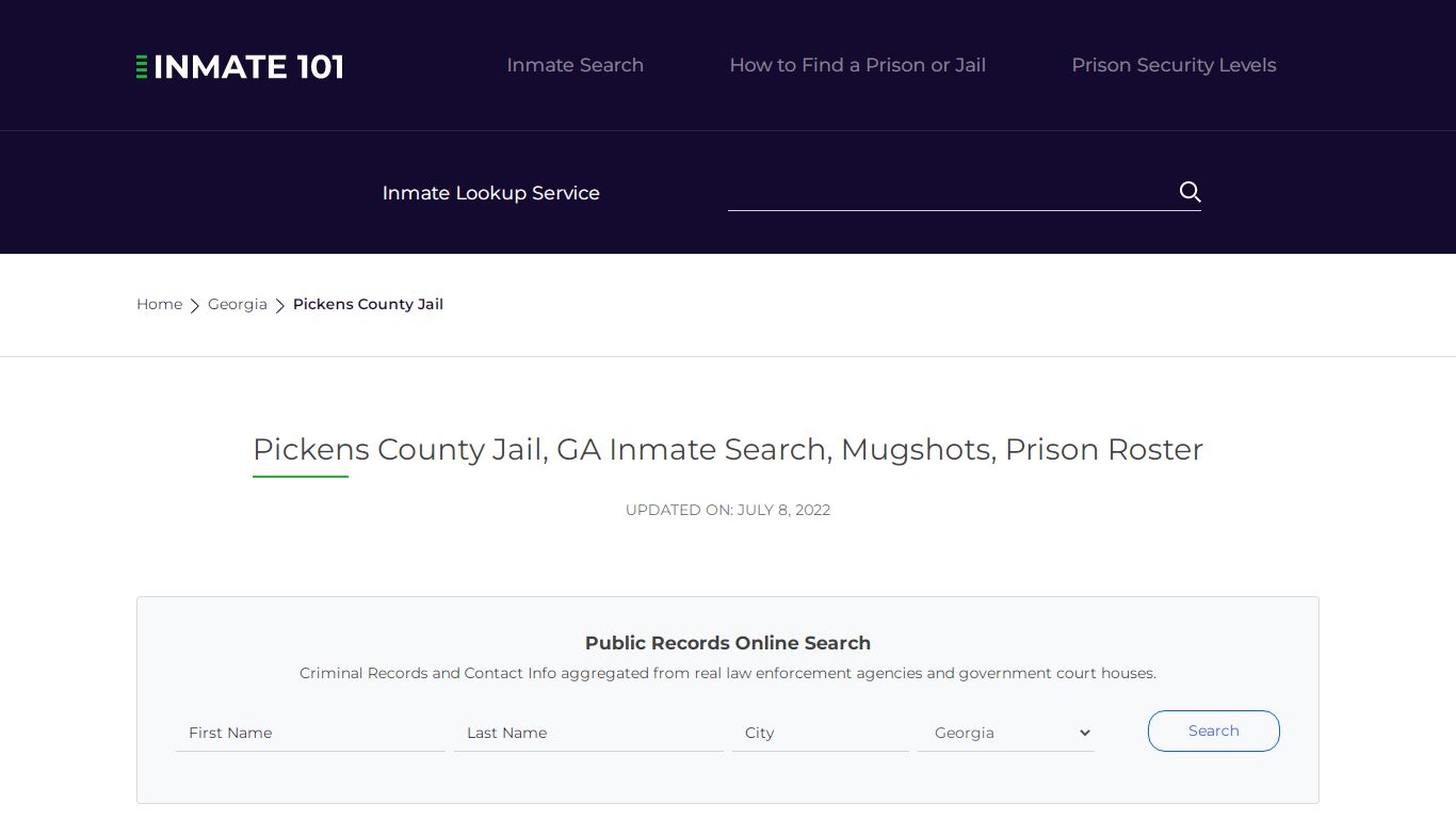 Pickens County Jail, GA Inmate Search, Mugshots, Prison ...